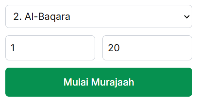 Tangkapan layar tampilan form input di halaman Aplikasi Murajaah at Taisir.
